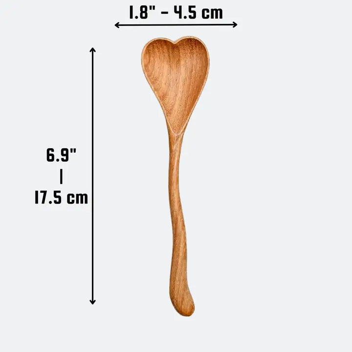 Wiggly Heart-Shaped Wooden Spoon