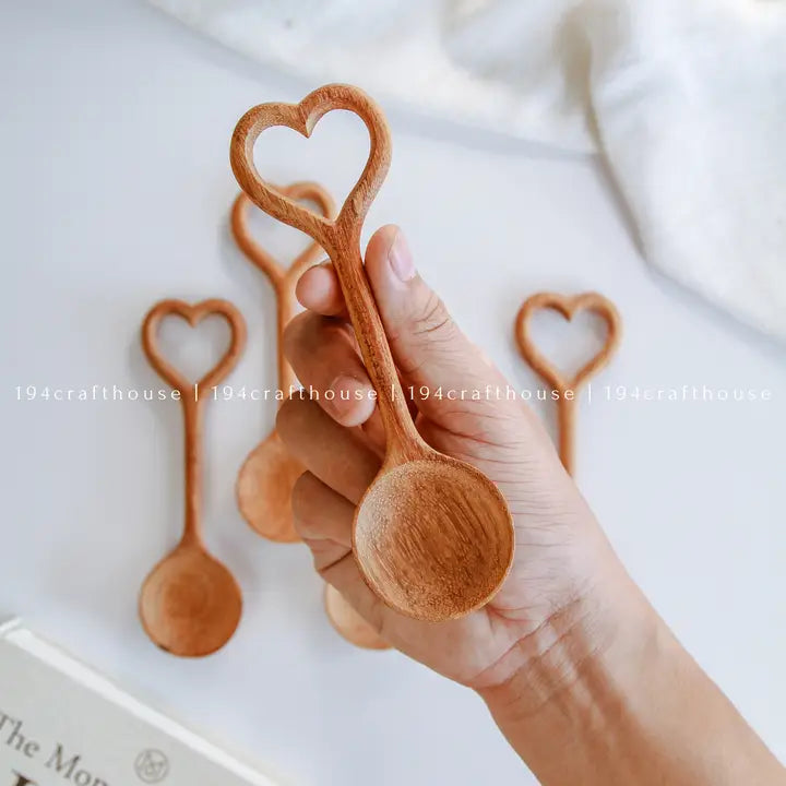 Hand Carved Wooden Heart Spoon