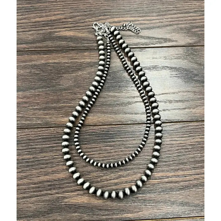 Handmade Navajo Bead 2 layer Necklace