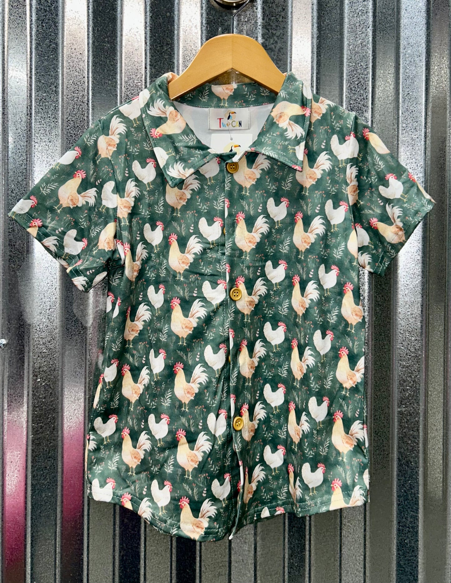 Chicken Button Up Shirt by TwoCan