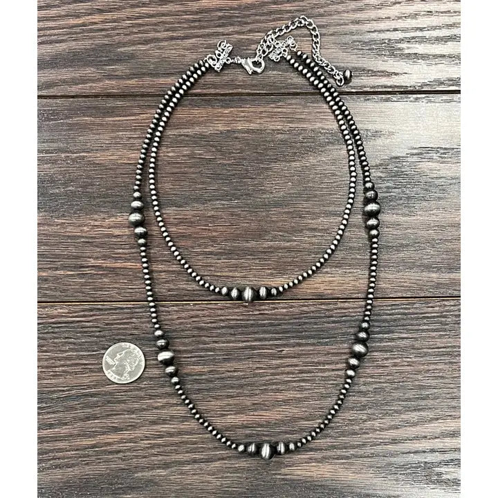 Handmade Navajo Bead 2 Layer S/L  Necklace