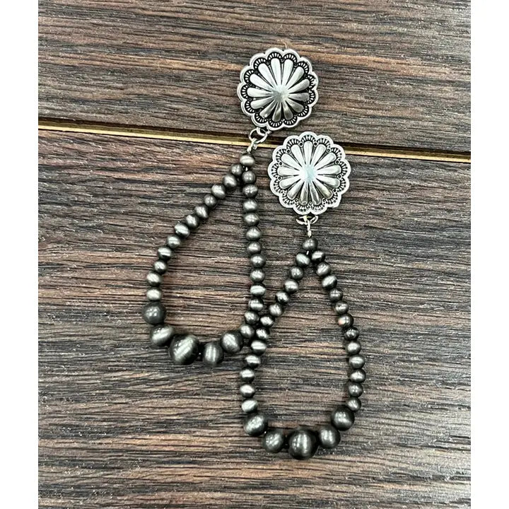 Handmade Drop Navajo Bead Post Earrings